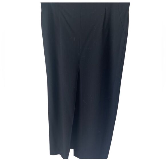 Escada Vtg 80s 90s High Waist Black Wool Long Front Single Pleat Maxi Skirt 44 L - Picture 3 of 13